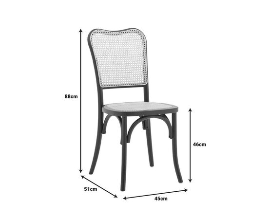 Καρέκλα Zozele pakoworld φυσικό rattan pe-μαύρο toon wood 45x51x88εκ - ΚΑΡΕΚΛΕΣ - ΠΟΛΥΘΡΟΝΕΣ ΕΣ. στο Milonadakis.gr