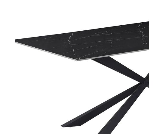 Τραπέζι Cozline Inart μαύρο μαρμάρου sintered stone-πόδι μαύρο μέταλλο 180x90x76εκ - ΤΡΑΠΕΖΙΑ ΚΟΥΖΙΝΑΣ στο Milonadakis.gr