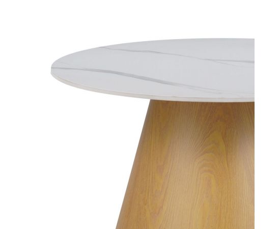 Βοηθητικό τραπέζι Soleire Inart λευκό μαρμάρου sintered stone Φ70x40εκ - ΒΟΗΘΗΤΙΚΑ ΤΡΑΠΕΖΑΚΙΑ στο Milonadakis.gr