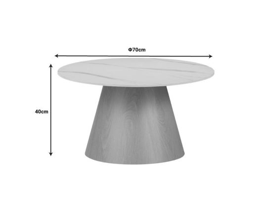 Βοηθητικό τραπέζι Soleire Inart λευκό μαρμάρου sintered stone Φ70x40εκ - ΒΟΗΘΗΤΙΚΑ ΤΡΑΠΕΖΑΚΙΑ στο Milonadakis.gr