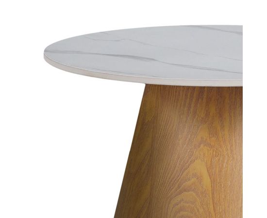 Βοηθητικό τραπέζι Soleire Inart λευκό μαρμάρου sintered stone Φ50x46εκ - ΒΟΗΘΗΤΙΚΑ ΤΡΑΠΕΖΑΚΙΑ στο Milonadakis.gr