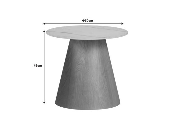 Βοηθητικό τραπέζι Soleire Inart λευκό μαρμάρου sintered stone Φ50x46εκ - ΒΟΗΘΗΤΙΚΑ ΤΡΑΠΕΖΑΚΙΑ στο Milonadakis.gr
