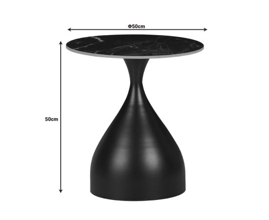 Βοηθητικό τραπέζι Kirkene Inart sintered stone σε απόχρωση λευκό μαρμάρου με λευκό μέταλλο Φ50x50εκ - ΒΟΗΘΗΤΙΚΑ ΤΡΑΠΕΖΑΚΙΑ στο Milonadakis.gr