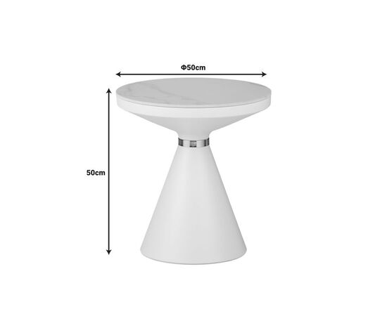 Βοηθητικό τραπέζι Coozlin Inart sintered stone σε απόχρωση λευκό μαρμάρου με μαύρο-χρυσό μέταλλο Φ50x50εκ - ΒΟΗΘΗΤΙΚΑ ΤΡΑΠΕΖΑΚΙΑ στο Milonadakis.gr