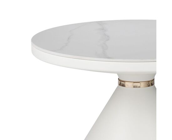 Βοηθητικό τραπέζι Coozlin Inart sintered stone σε απόχρωση λευκό μαρμάρου με μαύρο-χρυσό μέταλλο Φ70x40εκ - ΒΟΗΘΗΤΙΚΑ ΤΡΑΠΕΖΑΚΙΑ στο Milonadakis.gr