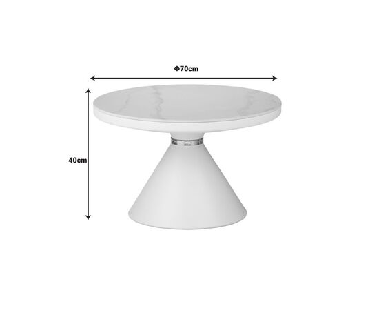 Βοηθητικό τραπέζι Coozlin Inart sintered stone σε απόχρωση λευκό μαρμάρου με μαύρο-χρυσό μέταλλο Φ70x40εκ - ΒΟΗΘΗΤΙΚΑ ΤΡΑΠΕΖΑΚΙΑ στο Milonadakis.gr