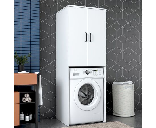 Έπιπλο πλυντηρίου Laudy pakoworld λευκό μελαμίνης 65x62.5x181.8εκ - ΟΡΓΑΝΩΣΗ ΣΠΙΤΙΟΥ στο Milonadakis.gr