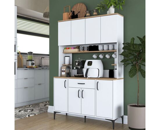 Mπουφές με ράφι Cordie pakoworld λευκό μελαμίνης 120x40x184.2εκ - ΜΠΟΥΦΕΔΕΣ-ΚΟΝΣΟΛΕΣ στο Milonadakis.gr