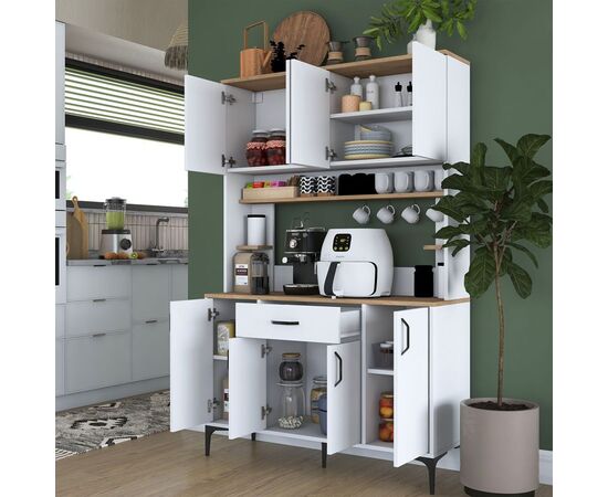 Mπουφές με ράφι Cordie pakoworld λευκό μελαμίνης 120x40x184.2εκ - ΜΠΟΥΦΕΔΕΣ-ΚΟΝΣΟΛΕΣ στο Milonadakis.gr
