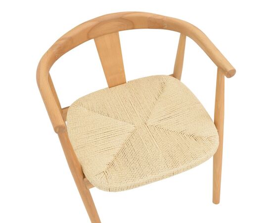 Πολυθρόνα Gernine pakoworld μασίφ ξύλο οξιάς και σχοινί σε φυσική απόχρωση 56x49x73εκ - ΚΑΡΕΚΛΕΣ - ΠΟΛΥΘΡΟΝΕΣ στο Milonadakis.gr