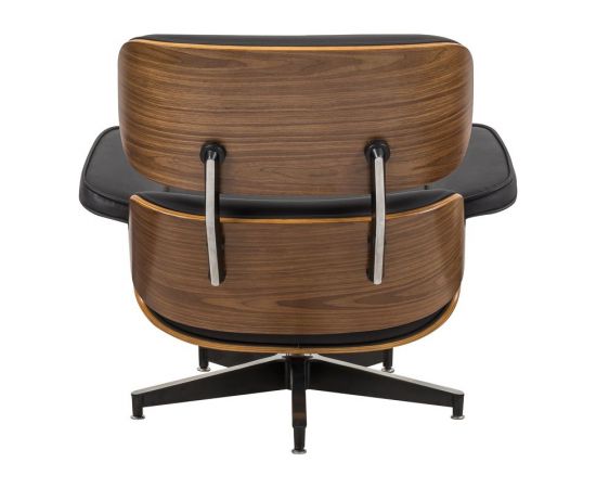 Πολυθρόνα-υποπόδιο relax Jenna pakoworld μαύρο pu- plywood καρυδί-βάση χρωμίου 82x92x82εκ - ΚΑΡΕΚΛΕΣ - ΠΟΛΥΘΡΟΝΕΣ ΕΣ. στο Milonadakis.gr