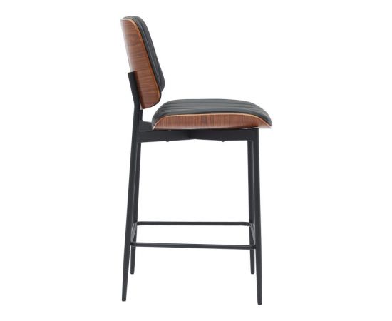 Σκαμπό-μπαρ Kathy pakoworld μαύρο pu-καρυδί μέταλλο 48.5x52.5x96εκ - ΣΚΑΜΠΟ ΜΠΑΡ στο Milonadakis.gr