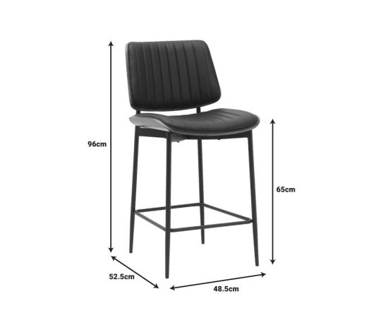 Σκαμπό-μπαρ Kathy pakoworld μαύρο pu-καρυδί μέταλλο 48.5x52.5x96εκ - ΣΚΑΜΠΟ ΜΠΑΡ στο Milonadakis.gr
