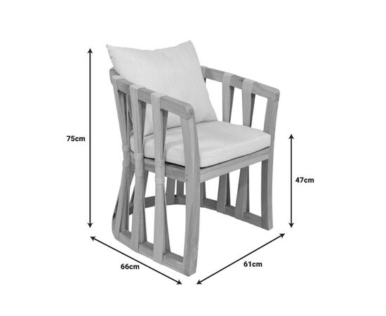 Πολυθρόνα Morani pakoworld σκελετός teak ξύλο και ύφασμα σε φυσική απόχρωση 61x66x75εκ - ΚΑΡΕΚΛΕΣ - ΠΟΛΥΘΡΟΝΕΣ στο Milonadakis.gr