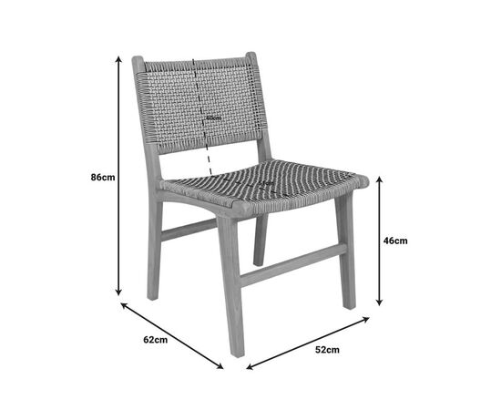 Καρέκλα Darien pakoworld σκελετός teak ξύλο σε φυσική απόχρωση και κρέμ-μαύρο σχοινί 52x62x86εκ - ΚΑΡΕΚΛΕΣ - ΠΟΛΥΘΡΟΝΕΣ στο Milonadakis.gr