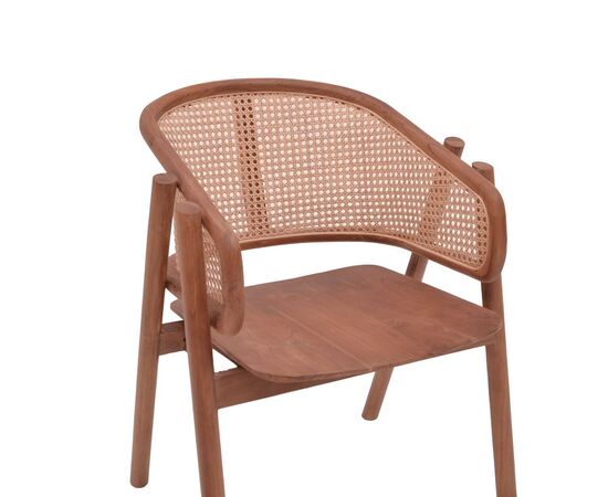 Πολυθρόνα Anlene pakoworld σκελετός teak ξύλο σε καρυδί απόχρωση με rattan σε μπεζ απόχρωση 62x54x82εκ - ΚΑΡΕΚΛΕΣ - ΠΟΛΥΘΡΟΝΕΣ στο Milonadakis.gr