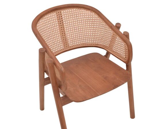 Πολυθρόνα Anlene pakoworld σκελετός teak ξύλο σε καρυδί απόχρωση με rattan σε μπεζ απόχρωση 62x54x82εκ - ΚΑΡΕΚΛΕΣ - ΠΟΛΥΘΡΟΝΕΣ στο Milonadakis.gr