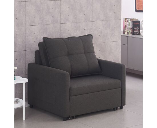 Καναπές-κρεβάτι Barzene pakoworld ανθρακί ύφασμα 96x83x75εκ - ΚΑΝΑΠΕΔΕΣ-ΣΑΛΟΝΙΑ στο Milonadakis.gr