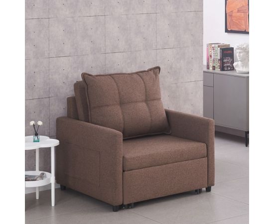 Καναπές-κρεβάτι Barzene pakoworld καφέ ύφασμα 96x83x75εκ - ΚΑΝΑΠΕΔΕΣ-ΣΑΛΟΝΙΑ στο Milonadakis.gr