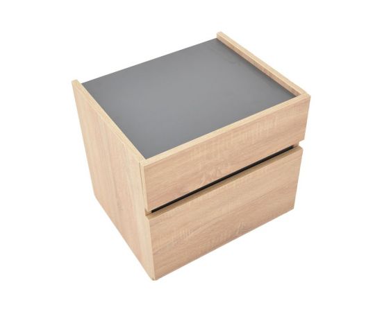 Κομοδίνο Comcie pakoworld σε φυσικό με γκρι απόχρωση 50x42x45.5εκ - ΚΟΜΟΔΙΝΑ στο Milonadakis.gr