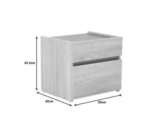Κομοδίνο Comcie pakoworld σε φυσικό με γκρι απόχρωση 50x42x45.5εκ - ΚΟΜΟΔΙΝΑ στο Milonadakis.gr