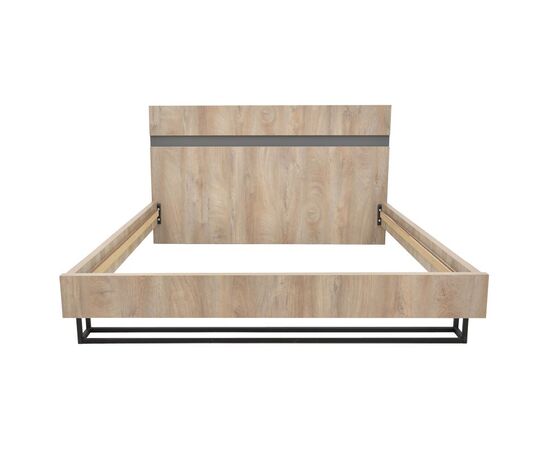 Κρεβάτι διπλό Elencia pakoworld σε oak με γκρι απόχρωση 160x200εκ - ΚΡΕΒΑΤΙΑ στο Milonadakis.gr