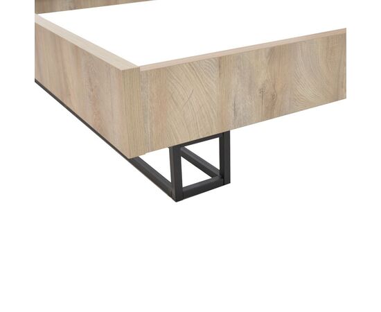 Κρεβάτι διπλό Elencia pakoworld σε oak με γκρι απόχρωση 160x200εκ - ΚΡΕΒΑΤΙΑ στο Milonadakis.gr