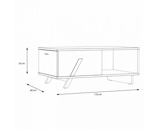 ΤΡΑΠΕΖΙ ΣΑΛΟΝΙΟΥ OTTO HM8815 ΣΤΑΧΤΙ ΜΑΥΡΟ 110x60x33 εκ. - ΤΡΑΠΕΖΑΚΙΑ ΣΑΛΟΝΙΟΥ στο Milonadakis.gr