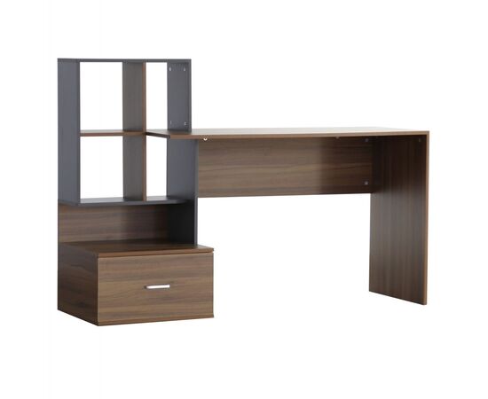 ΓΡΑΦΕΙΟ ΜΕΛΑΜΙΝΗΣ ΜΕ ΒΙΒΛΙΟΘΗΚΗ SYNDYA HM8993.01 ΚΑΡΥΔΙ ΓΚΡΙ 149x48x105Y εκ. - ΓΡΑΦΕΙΑ στο Milonadakis.gr