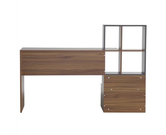 ΓΡΑΦΕΙΟ ΜΕΛΑΜΙΝΗΣ ΜΕ ΒΙΒΛΙΟΘΗΚΗ SYNDYA HM8993.01 ΚΑΡΥΔΙ ΓΚΡΙ 149x48x105Y εκ. - ΓΡΑΦΕΙΑ στο Milonadakis.gr