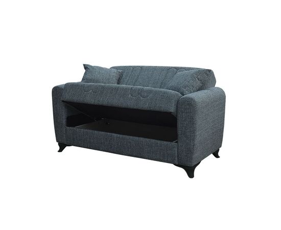 MELINA DARK GREY ΥΦΑΣΜΑ 2ΘΕΣΙΟΣ ΚΑΝΑΠΕΣ/ΚΡΕΒΑΤΙ ΜΕ ΑΠΟΘ.ΧΩΡΟ 150Χ80εκ. - ΚΑΝΑΠΕΔΕΣ-ΣΑΛΟΝΙΑ στο Milonadakis.gr