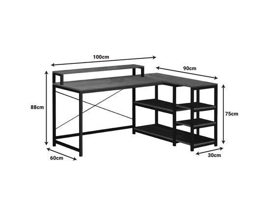 Γραφείο γωνιακό Tebul pakoworld MDF-metal σε oak απόχρωση 100x60x88εκ - ΓΡΑΦΕΙΑ στο Milonadakis.gr