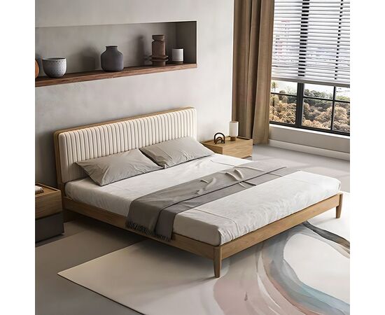 Κρεβάτι Akva  pakoworld διπλό mdf σε φυσική απόχρωση 150x200εκ - ΚΡΕΒΑΤΙΑ στο Milonadakis.gr