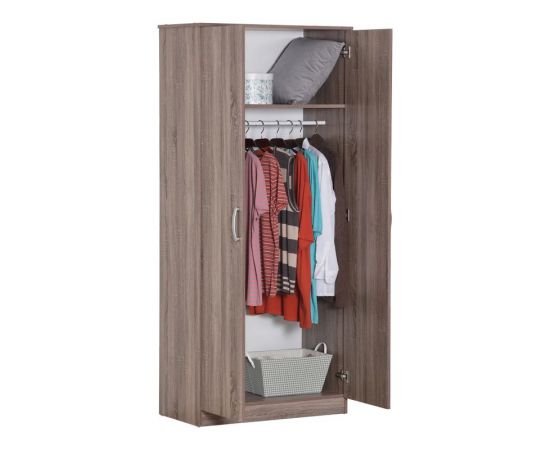 Ντουλάπα ρούχων δίφυλλη Zelia pakoworld σε sonoma-oak απόχρωση 79x42x180εκ - ΝΤΟΥΛΑΠΕΣ στο Milonadakis.gr