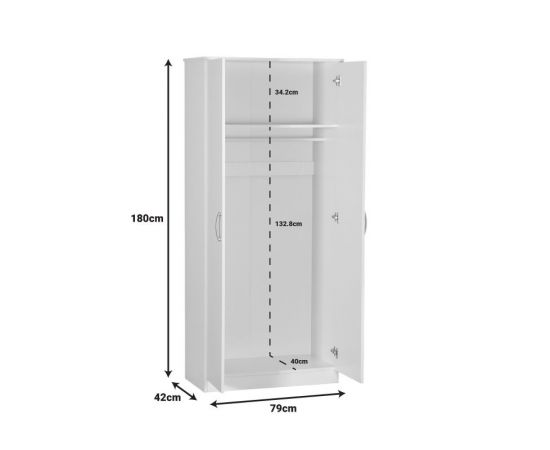 Ντουλάπα ρούχων δίφυλλη Zelia pakoworld σε sonoma-oak απόχρωση 79x42x180εκ - ΝΤΟΥΛΑΠΕΣ στο Milonadakis.gr