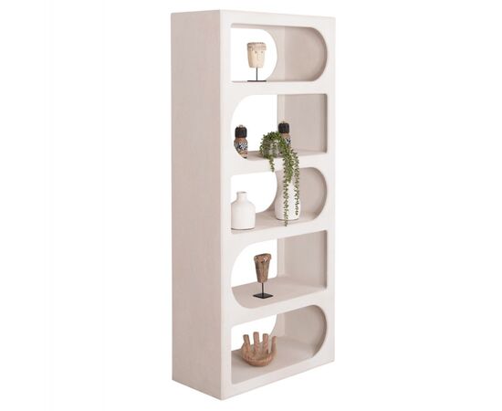 ΒΙΒΛΙΟΘΗΚΗ ΣΕΙΡΑ SANTORINI HM18062 MDF ΣΕ ΥΠΟΛΕΥΚΟ ΧΡΩΜΑ 80x38x180Yεκ. - ΒΙΤΡΙΝΕΣ στο Milonadakis.gr