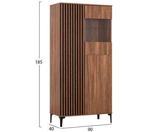ΒΙΤΡΙΝΑ ΣΕΙΡΑ HARRY HM18011.01 ΜΕΛΑΜΙΝΗ ΦΥΣΙΚΟ ΞΥΛΟΥ-ΜΑΥΡΟ 90x40x185Υεκ. - ΒΙΤΡΙΝΕΣ στο Milonadakis.gr
