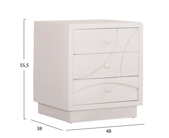ΚΟΜΟΔΙΝΟ ΣΕΙΡΑ SANTORINI HM18047 MDF ΣΕ ΥΠΟΛΕΥΚΟ ΧΡΩΜΑ-3 ΣΥΡΤΑΡIA 48x38x55,5Υεκ. - ΚΟΜΟΔΙΝΑ στο Milonadakis.gr