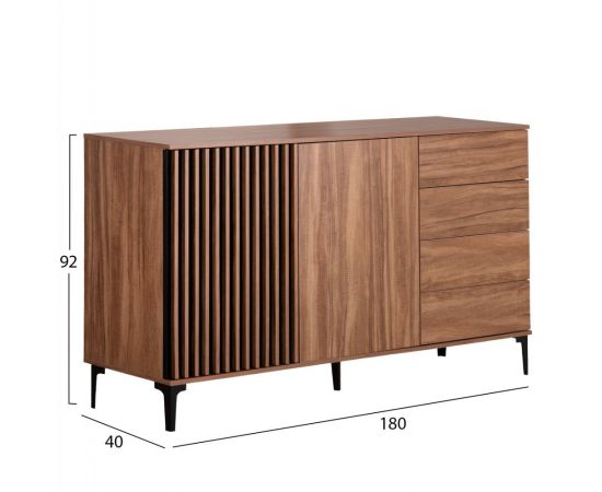 ΜΠΟΥΦΕΣ ΣΕΙΡΑ HARRY HM18006.01 ΜΕΛΑΜΙΝΗ ΦΥΣΙΚΟ ΞΥΛΟΥ-ΜΑΥΡΟ 180x40x92Υεκ. - ΜΠΟΥΦΕΔΕΣ-ΚΟΝΣΟΛΕΣ στο Milonadakis.gr