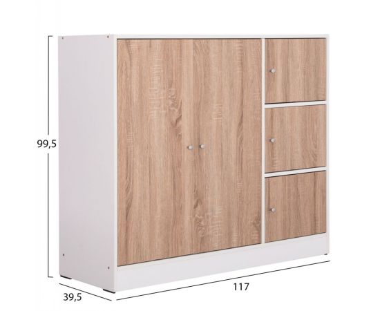 ΝΤΟΥΛΑΠΙ ΜΕ 4 ΑΠΟΘ.ΧΩΡΟΥΣ MATIN HM2480.01 SONAMA OAK-ΛΕΥΚΗ ΜΕΛΑΜΙΝΗ 117x39,5x99,5Υεκ - ΝΤΟΥΛΑΠΕΣ στο Milonadakis.gr