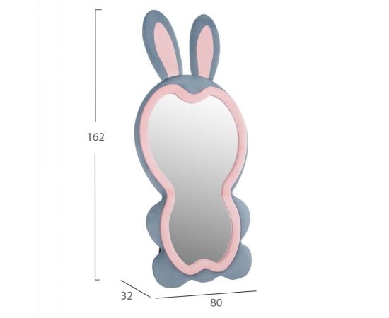 ΠΑΙΔΙΚΟΣ ΚΑΘΡΕΦΤΗΣ ΔΑΠΕΔΟΥ BUNNY HM4489.02 MDF ΡΟΖ & ΜΠΛΕ-ΜΑΥΡΟ STAND 80x162Υεκ. - ΚΑΘΡΕΠΤΕΣ στο Milonadakis.gr