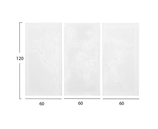 ΠΙΝΑΚΑΣ 3-ΠΤΥΧΟΣ WORLD MAP SANTORINI HM4504 MDF ΣΕ ΥΠΟΛΕΥΚΟ ΧΡΩΜΑ 180x4(πάχος)x120Υεκ. - ΠΙΝΑΚΕΣ στο Milonadakis.gr