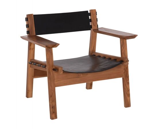 ΠΟΛΥΘΡΟΝΑ KONNA HM9928.01 TEAK ΞΥΛΟ ΣΕ ΦΥΣΙΚΟ-ΔΕΡΜΑ ΑΓΕΛΑΔΟΣ ΣΕ ΜΑΥΡΟ 80x64x73Υεκ. - ΚΑΡΕΚΛΕΣ - ΠΟΛΥΘΡΟΝΕΣ ΕΣ. στο Milonadakis.gr