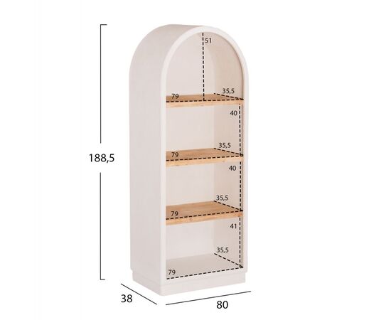 ΡΑΦΙΕΡΑ ΣΕΙΡΑ SANTORINI HM18044 MDF ΥΠΟΛΕΥΚΟ-ΡΑΦΙΑ ΞΥΛΟ ΕΛΑΤΟΥ ΦΥΣΙΚΟ 80x38x188,5Υεκ. - ΒΙΤΡΙΝΕΣ στο Milonadakis.gr