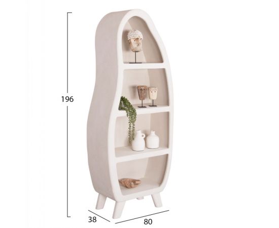 ΡΑΦΙΕΡΑ ΣΕΙΡΑ SANTORINI HM18067 MDF ΣΕ ΥΠΟΛΕΥΚΟ ΧΡΩΜΑ 80x38x196Υεκ. - ΒΙΤΡΙΝΕΣ στο Milonadakis.gr