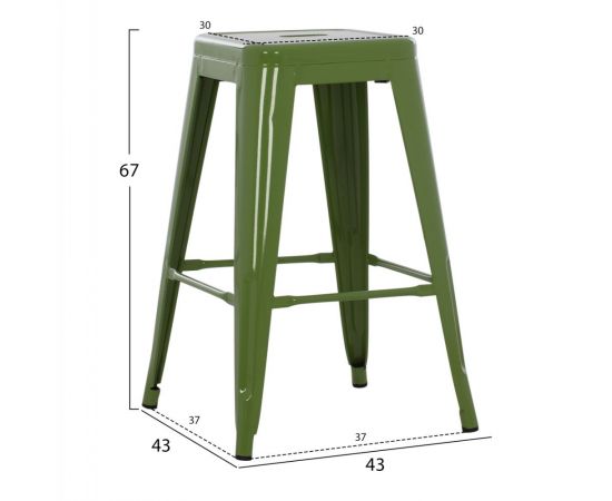 ΣΚΑΜΠΟ ΜΕΣΑΙΟΥ ΥΨΟΥΣ ΜΕΤΑΛΛΙΚΟ MELITA HM8573.53 ΣΕ LIGHT OLIVE GREEN 43x43x67Υεκ. - ΣΚΑΜΠΟ ΜΠΑΡ στο Milonadakis.gr