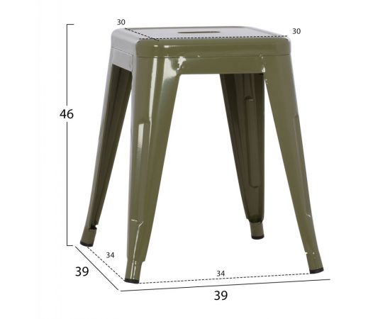 ΣΚΑΜΠΟ ΜΕΤΑΛΛΙΚΟ MELITA HM0096.43 ΣΕ DARK OLIVE ΧΡΩΜΑ 39x39x46Υεκ. - ΠΟΥΦ - ΣΚΑΜΠΟ - ΜΠΑΟΥΛΟ στο Milonadakis.gr