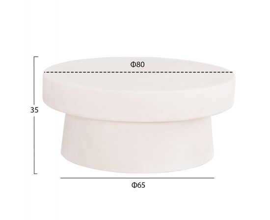 ΤΡΑΠΕΖΙ ΣΑΛΟΝΙΟΥ ΣΤΡΟΓΓΥΛΟ ΣΕΙΡΑ SANTORINI HM18050 MDF ΣΕ ΥΠΟΛΕΥΚΟ ΧΡΩΜΑ Φ80x35Υεκ. - ΤΡΑΠΕΖΑΚΙΑ ΣΑΛΟΝΙΟΥ στο Milonadakis.gr