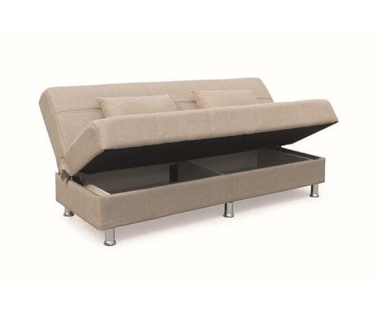 FELINA LIGHT BROWN ΥΦΑΣΜΑ 3ΘΕΣΙΟΣ ΚΑΝΑΠΕΣ/ΚΡΕΒΑΤΙ ΜΕ ΑΠΟΘ.ΧΩΡΟ 182X90εκ. - ΚΑΝΑΠΕΔΕΣ-ΣΑΛΟΝΙΑ στο Milonadakis.gr