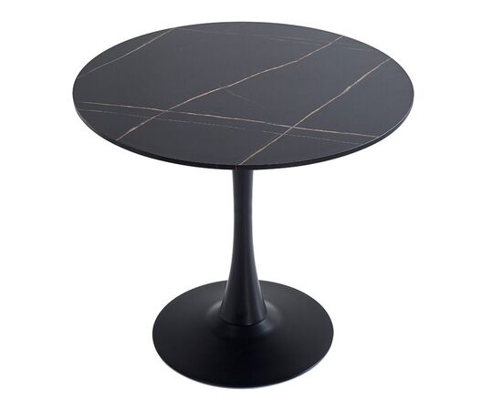 Τραπέζι Balou II pakoworld MDF σε μαύρο μαρμάρου απόχρωση Φ80x75εκ - ΤΡΑΠΕΖΙΑ ΚΟΥΖΙΝΑΣ στο Milonadakis.gr